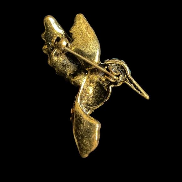 Hummingbird Pin Brooch Gorgeous Multicolored Crystal New - Picture 2 of 3